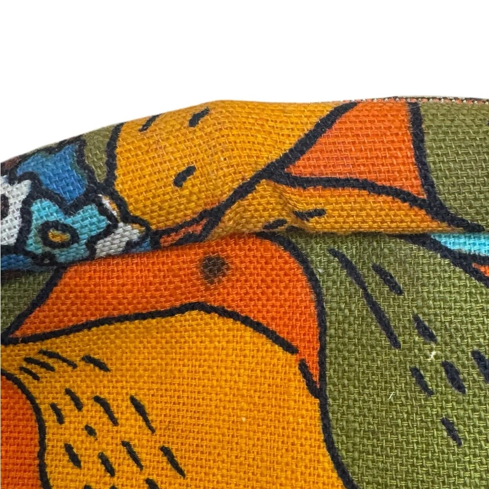 Vintage Floral Orange Travel Suitcase Bag